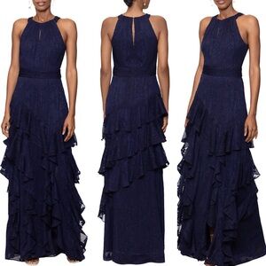 Xscape
Women's Halter Neck
Sleeveless Ruffle Fit and Flare Chiffon
Gown size 16W